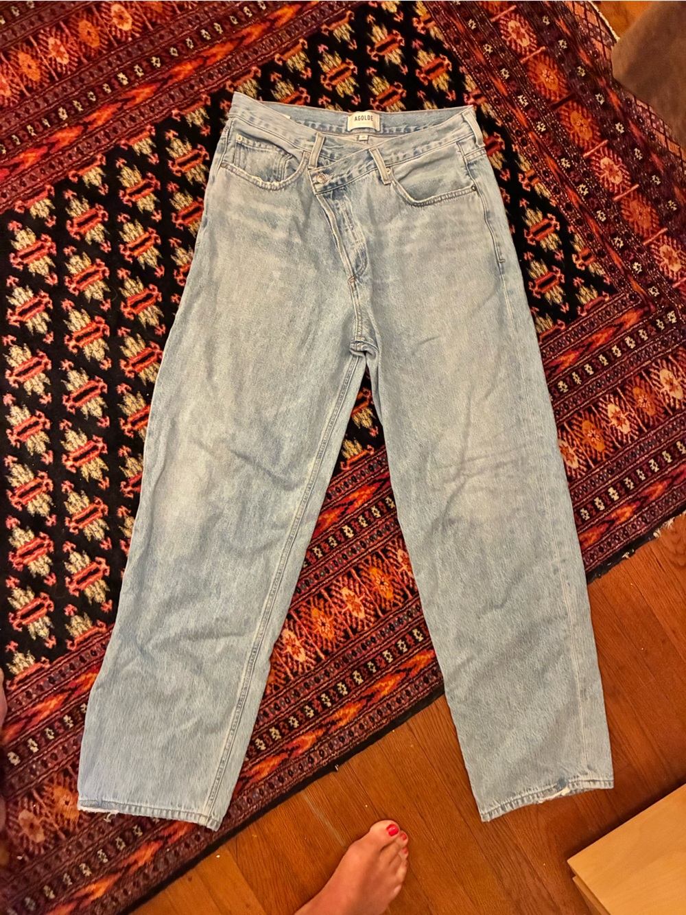 Agolde Light Blue High-Rise Straight Jeans